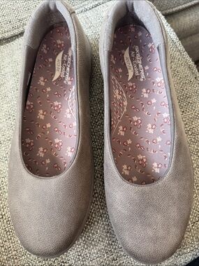 Skechers Arch Fit Inspire Windmore Ballet Flats Dark Taupe Size 8
